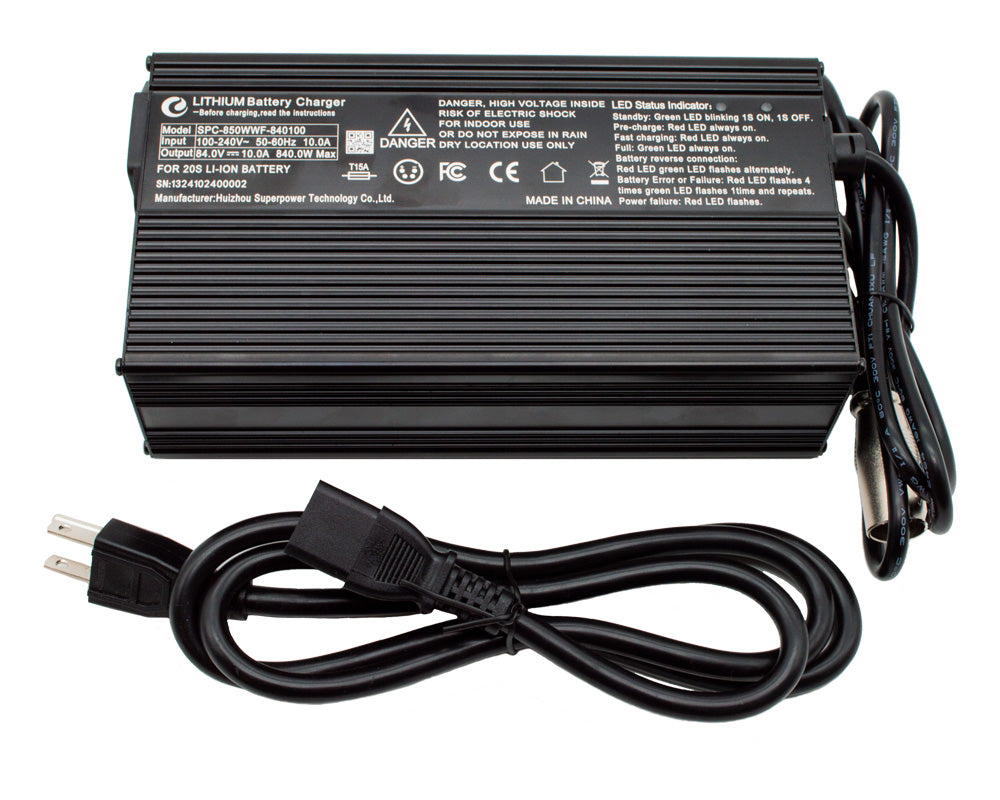 Battery Charger, 58.8V 10 Amp, 110v Lithium Ion CE (Part #19118