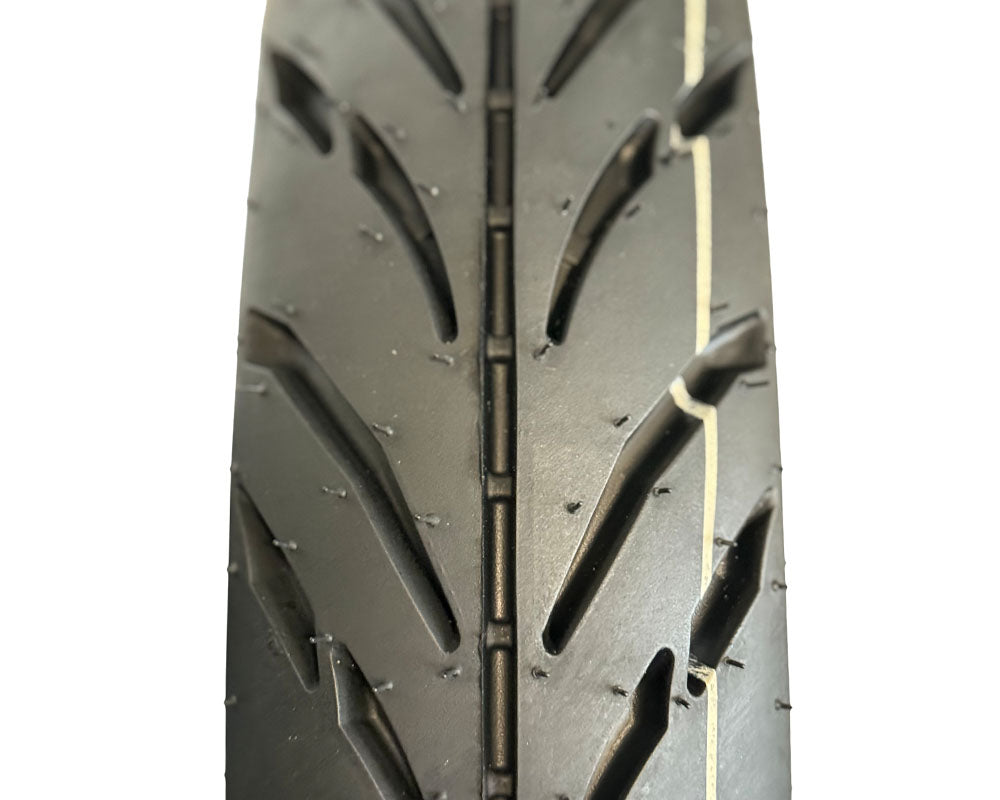 Wheel Assembly, 12" Rear with Supermoto 100/90-12 Tire, 12x2.5 Radial 12 Spoke Wheel, Black (Part #10081) Fits XRA,HRH, HRS with 80mm Extended Swing Arms