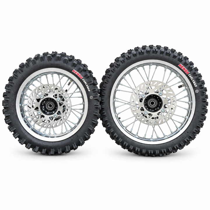 12/14" Dirt Wheel Set for Tuttio, Valtinsu EM5, Valtinsu & Electric Pit Bikes | Kenda Carlsbad Tires Included