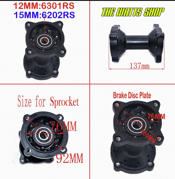 Pit Bike 12" Aluminum Supermoto wheel Set- Kenda Tires Included