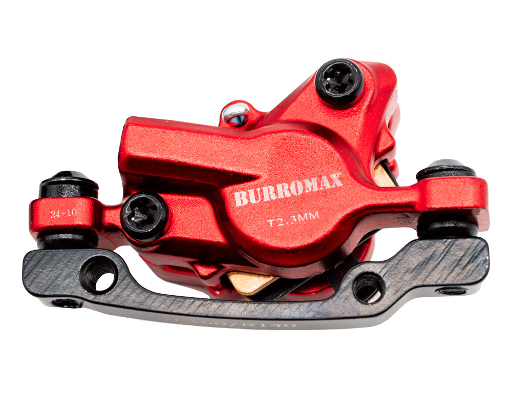 Caliper, Rear, Hydraulic Dual Piston, Mineral Oil, Red Anodized