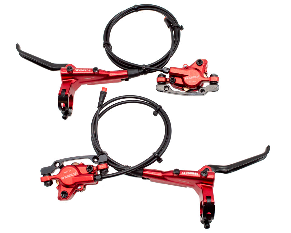 Performance Brake Kit, Hydraulic Dual Piston, Front and Rear, Red Anodized (Part #16094) Fits Long Swing Arm XRA