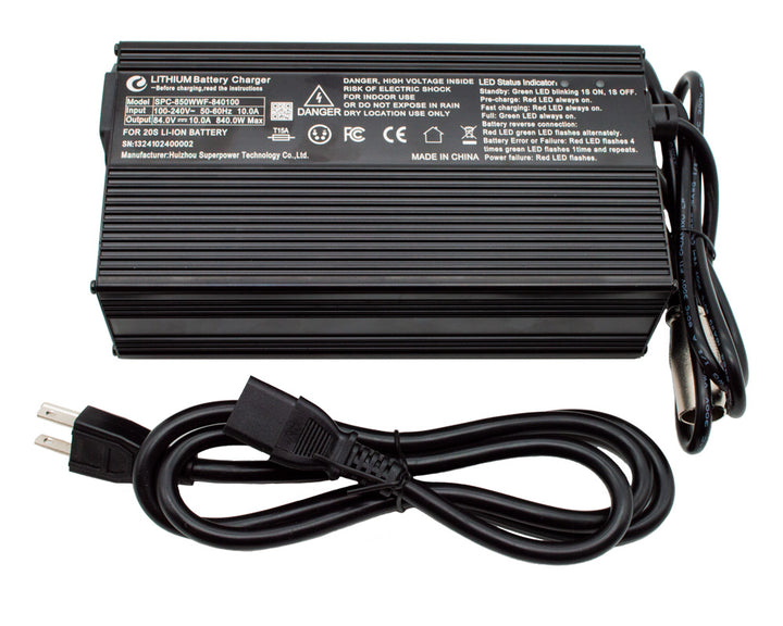 Battery Charger, 84V 10 Amp, 110v Lithium Ion CE Fits XRA, XRB