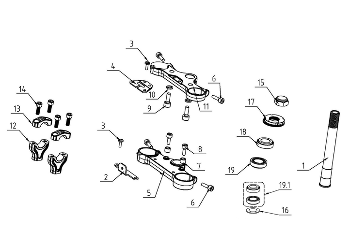 Clamp, Lower Handlebar (Part #10199) Fits TT1600R