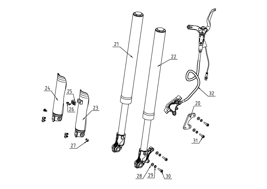 Clamp, Front Brake Line to fork Leg use 2 (Part #10204) Fits TT1600R, HRH, HRS, XRA, XRB