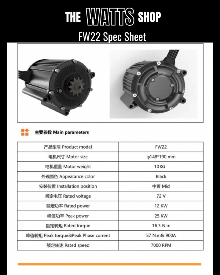 High Performance Sotion FW22 Motor For Valtinsu IN 10, Yozma  EM-5, Pit Bike