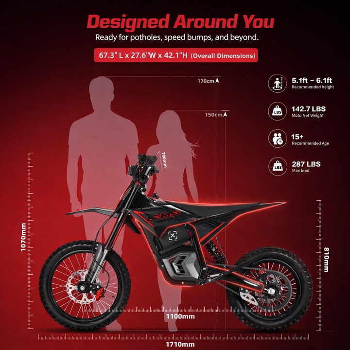 2026 Valtinsu EM-5 PRO 60V Electric Pit Bike 40+ MPH - Green