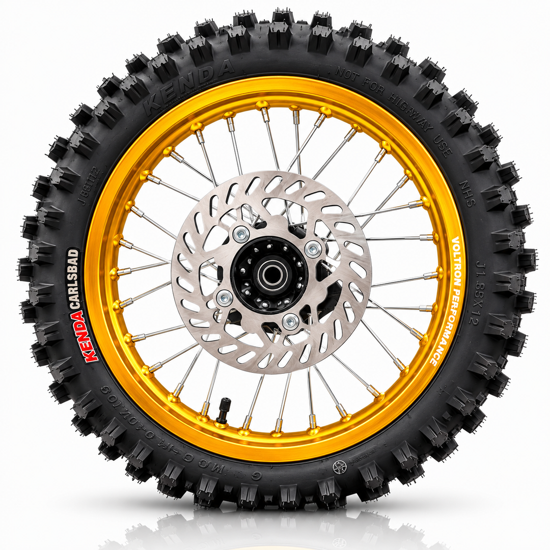 12/14" Dirt Wheel Set for Tuttio, Valtinsu EM5, Valtinsu & Electric Pit Bikes | Kenda Carlsbad Tires Included