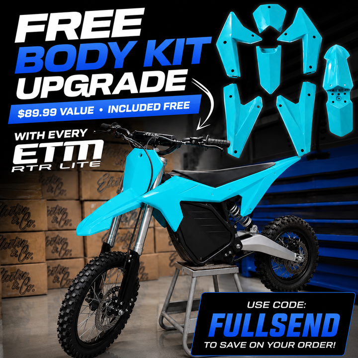 Mint Green Electro & Co. ETM RTR Lite Electric Dirt Bike - 5000w 45mph - Free Body Kit