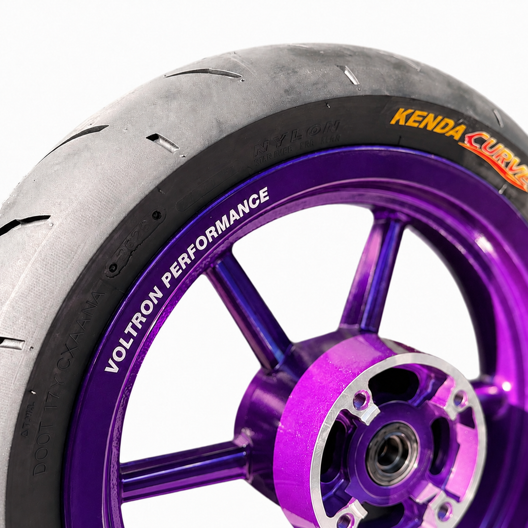 Voltron performance electric pit bike purple supermoto mags