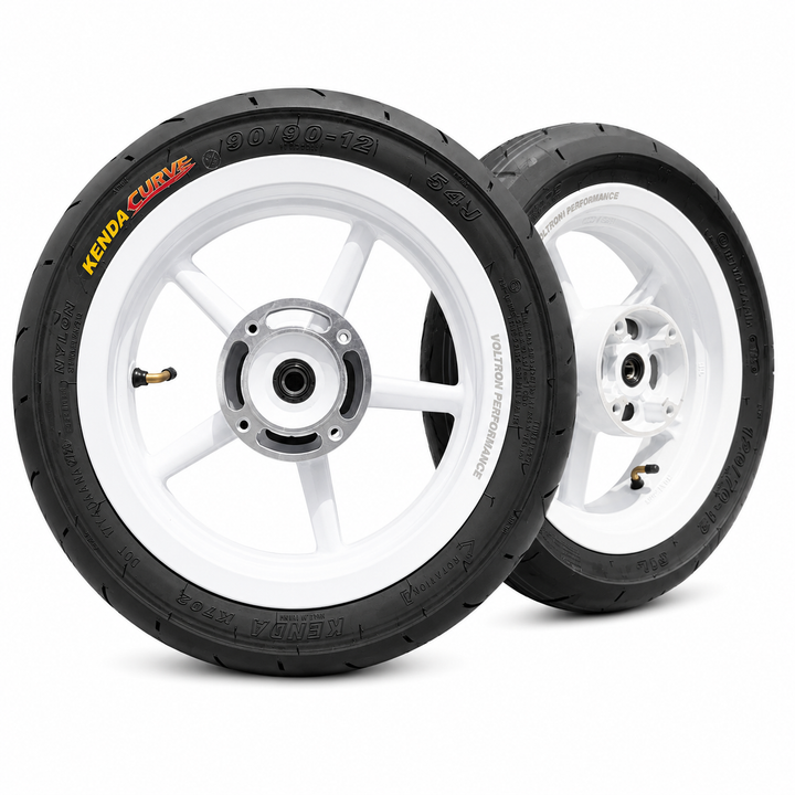 12" Electric Pit Bike Supermoto Wheel Kit For Tuttio, Heybike & more! - White