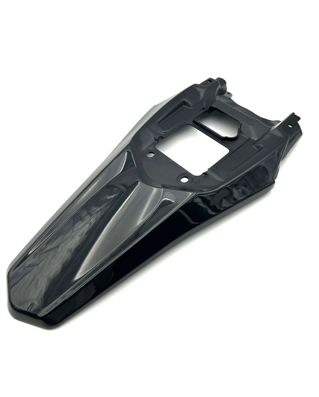 Black plastic fender on a white background