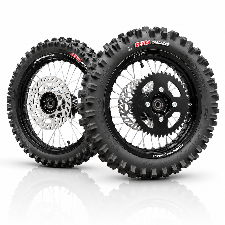 12/14" Dirt Wheel Set for Tuttio, Valtinsu EM5, Valtinsu & Electric Pit Bikes | Kenda Carlsbad Tires Included