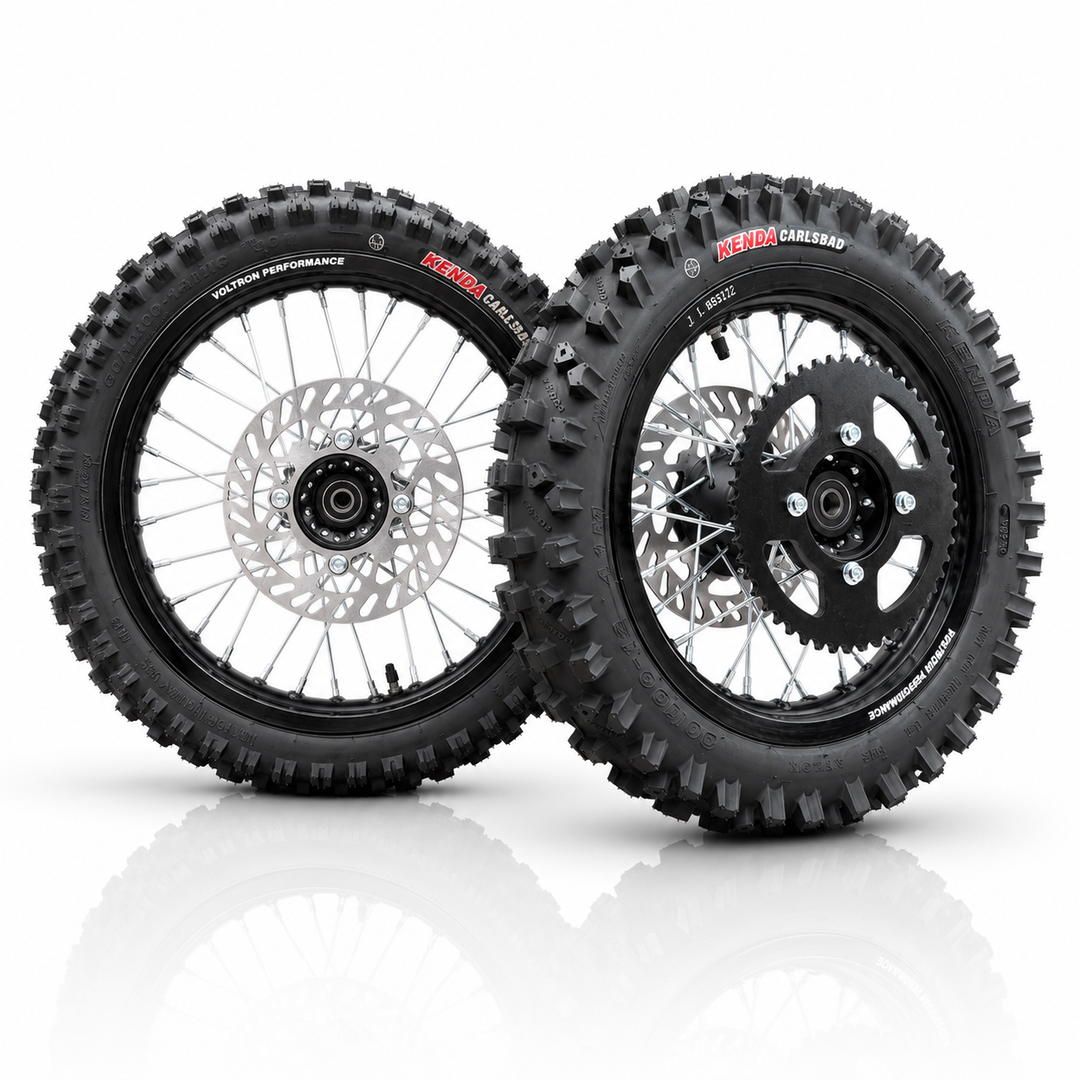 12/14" Dirt Wheel Set for Tuttio, Valtinsu EM5, Valtinsu & Electric Pit Bikes | Kenda Carlsbad Tires Included