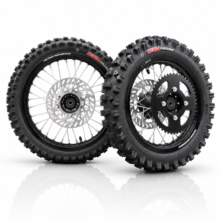 12/14" Dirt Wheel Set for Tuttio, Valtinsu EM5, Valtinsu & Electric Pit Bikes | Kenda Carlsbad Tires Included