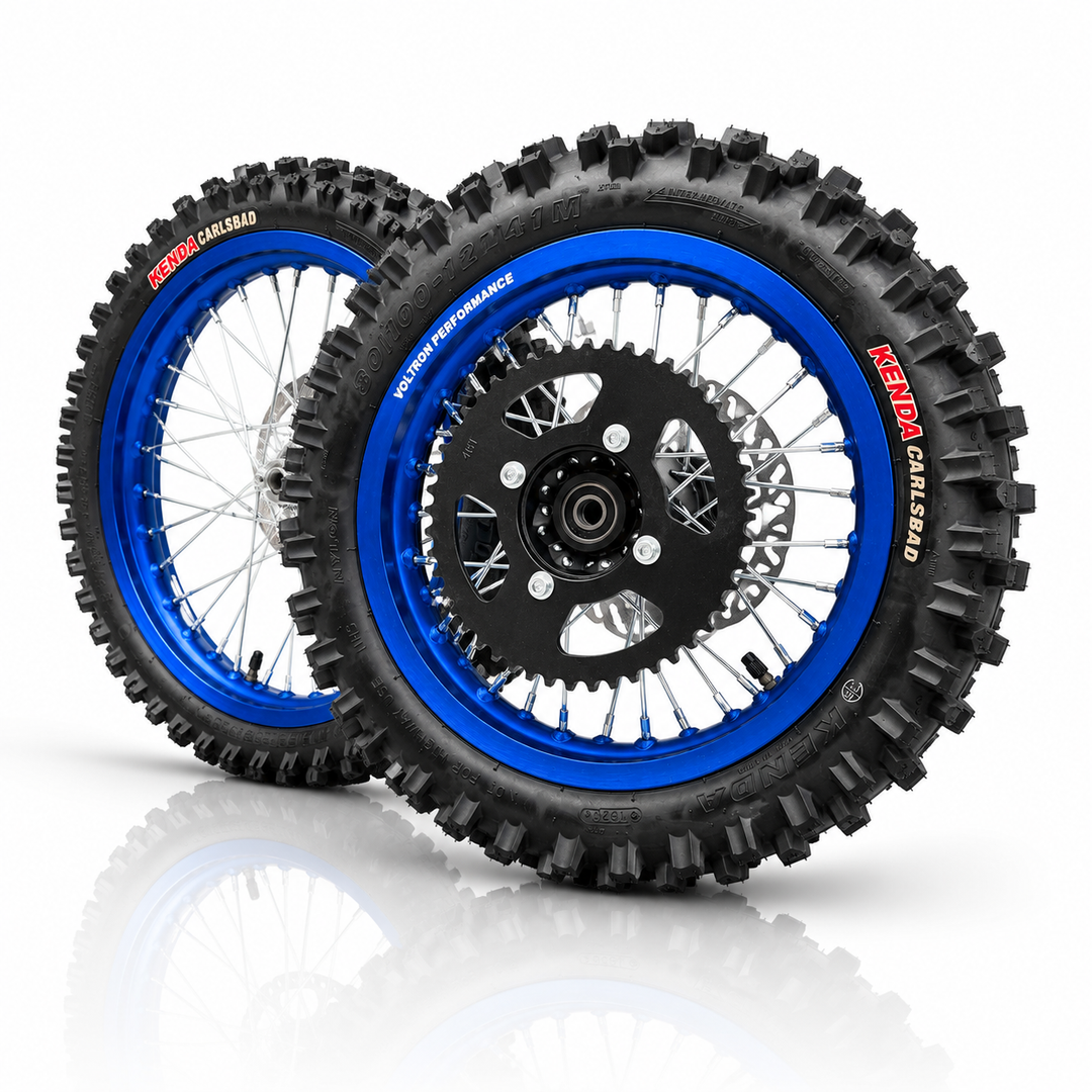 12/14" Dirt Wheel Set for Tuttio, Valtinsu EM5, Valtinsu & Electric Pit Bikes | Kenda Carlsbad Tires Included