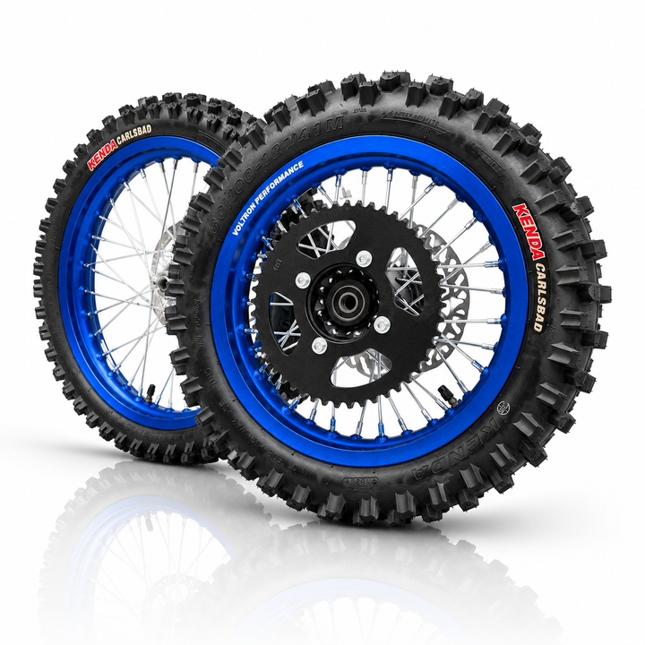 12/14" Dirt Wheel Set for Tuttio, Valtinsu EM5, Valtinsu & Electric Pit Bikes | Kenda Carlsbad Tires Included