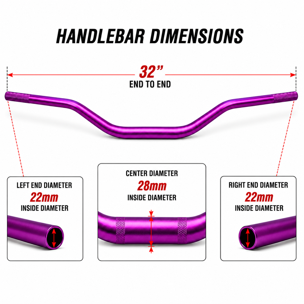 electric pit bike handle bar dimensions 