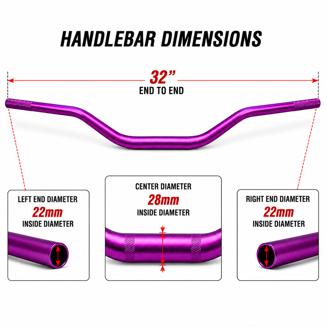 electric pit bike handle bar dimensions 