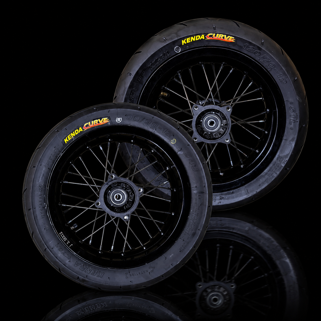 Modified Razor MX or SX 12" Supermoto Wheel Kit