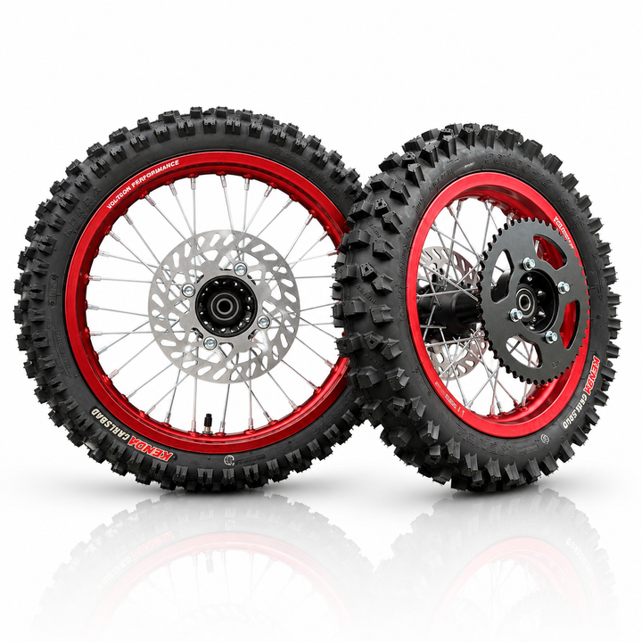 12/14" Dirt Wheel Set for Tuttio, Valtinsu EM5, Valtinsu & Electric Pit Bikes | Kenda Carlsbad Tires Included