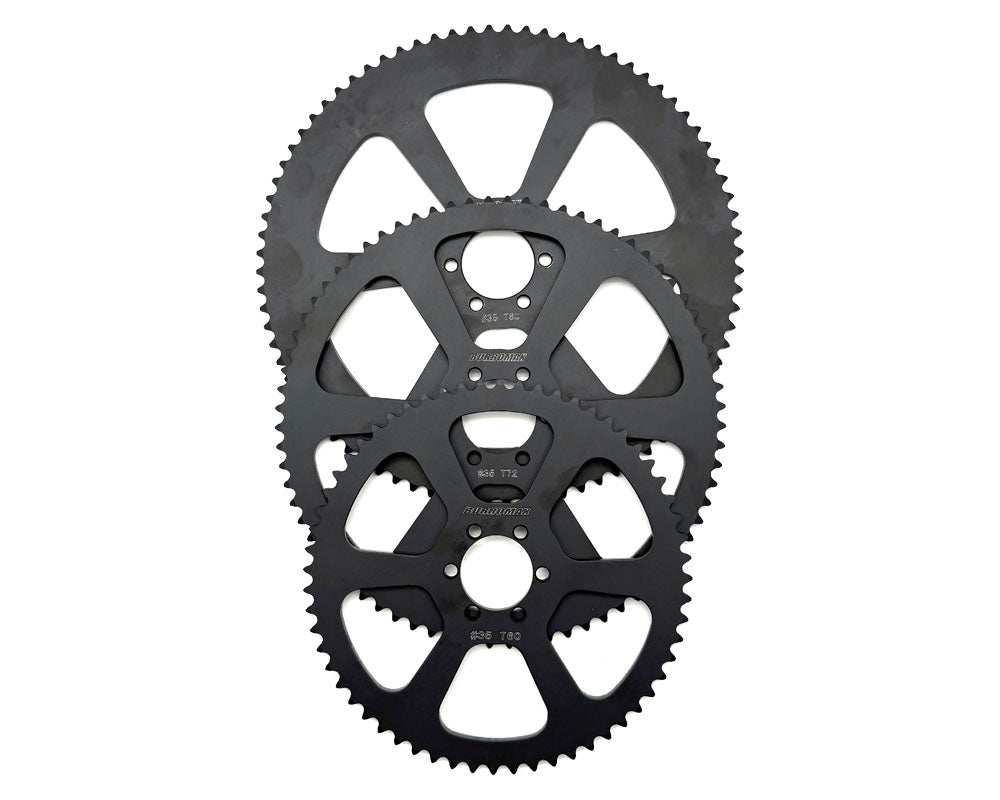 Sprocket, 72T Performance Steel #35 Chain, 48mm BC- 37.1mm ID, Black(Part #10275) Fits TT1600R, HRH, HRS, XRA, XRB