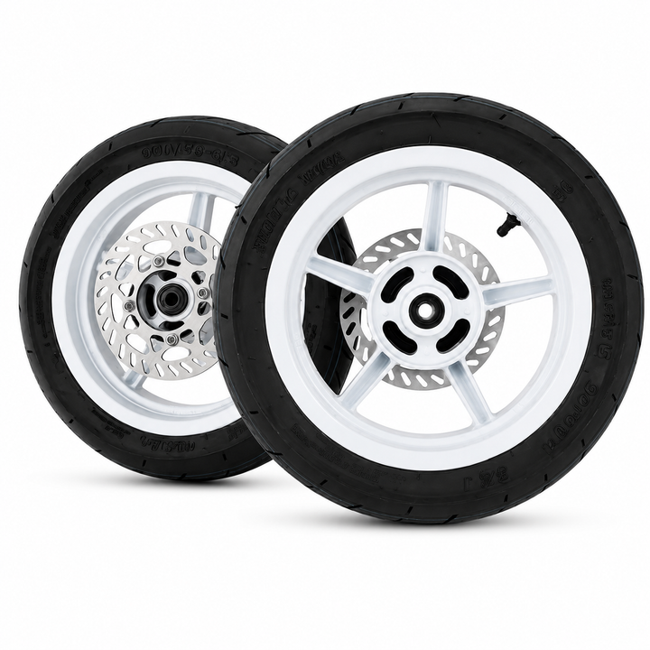12" Electric Pit Bike Supermoto Wheel Kit With Kenda Tires - White