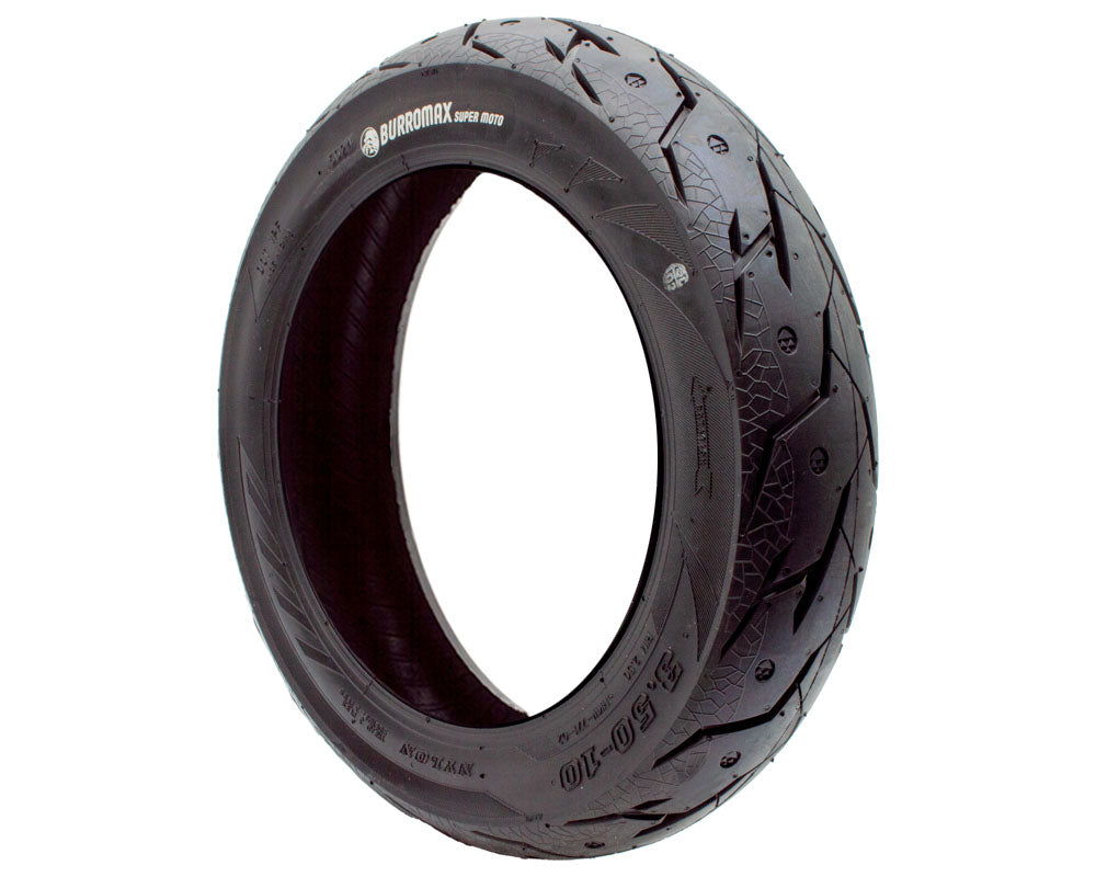 Tire with Inner Tube, 3.5×10 Supermoto, Must Use with 9 Tooth Motor and 80 Tooth Rear Wheel Sprockets (part #10034…