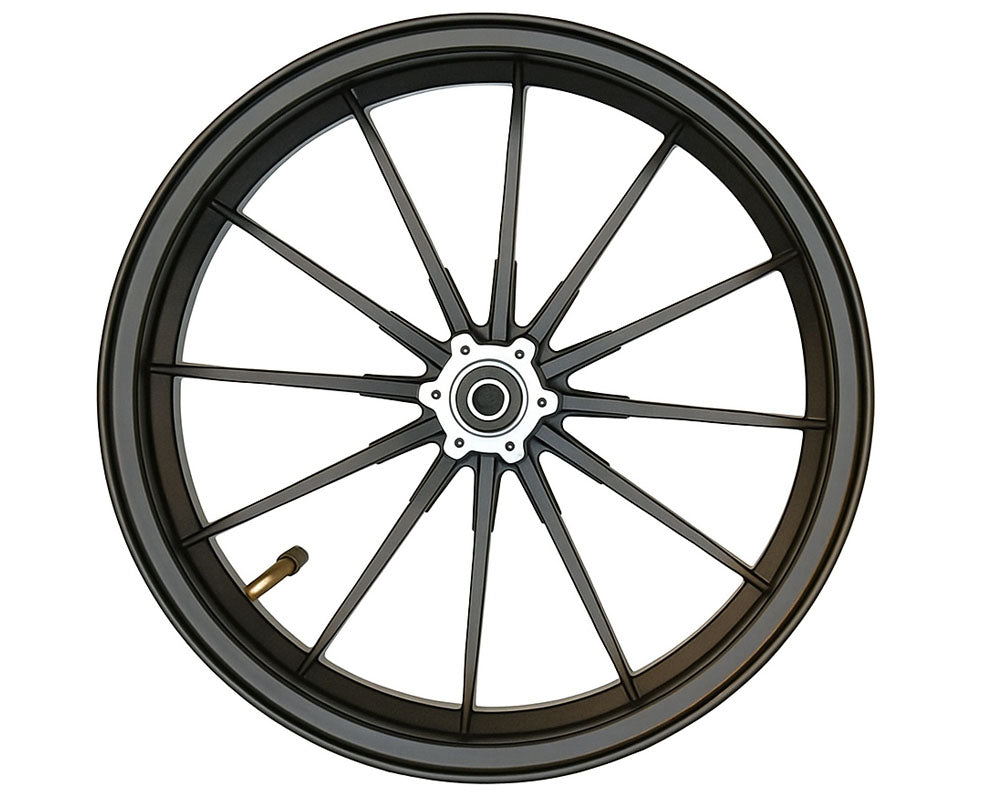 Wheel Assembly, Rear, 12×2.5 Radial 12 Spoke, Black (part #10068) Fits Xra, Hrh, HRS with Extended Swing Arms prod…